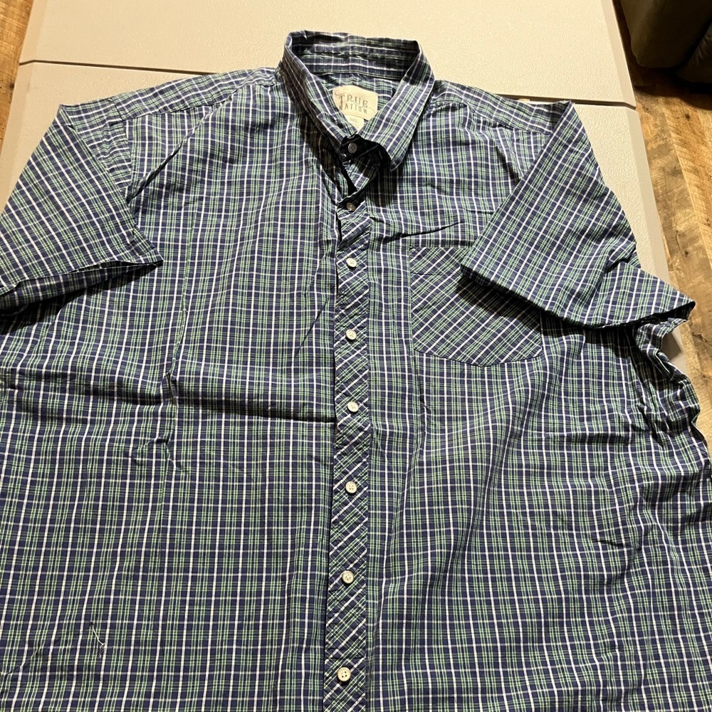 COPY - True Nation Men's Shirt, Button-Down 3XL Casual Plaid Shirt